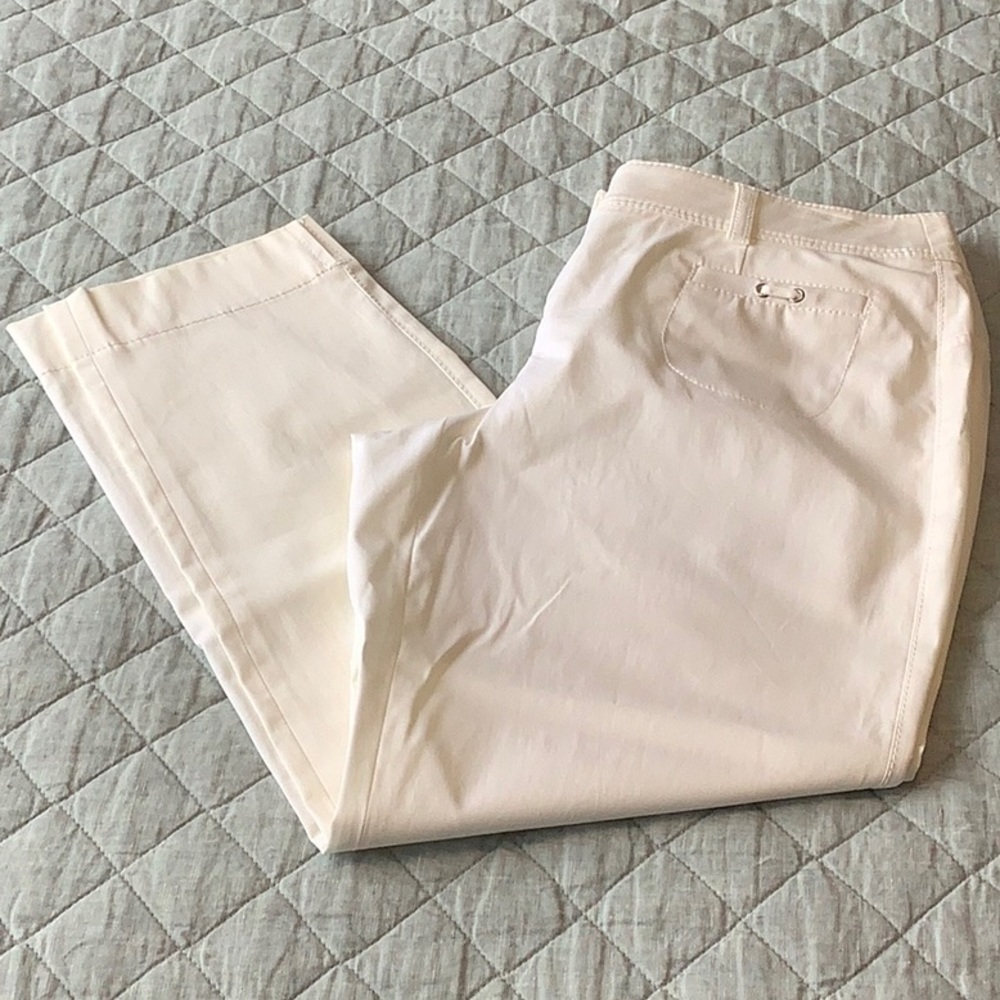 Basler White Cotton Ankle Pants
